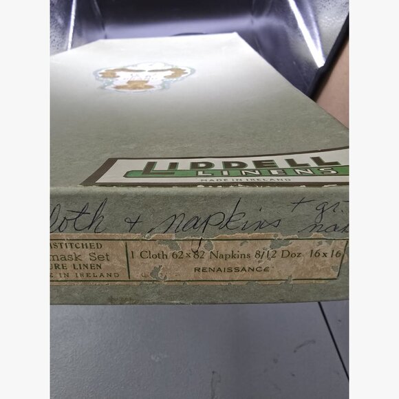 Vintage Liddell Linen No.10 Ireland Damask Tablecloth 62x82 & 8 Napkins NEW - Picture 16 of 16